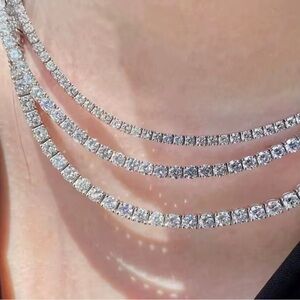 Moissanite Tennis Silver 925 Necklace VVS1